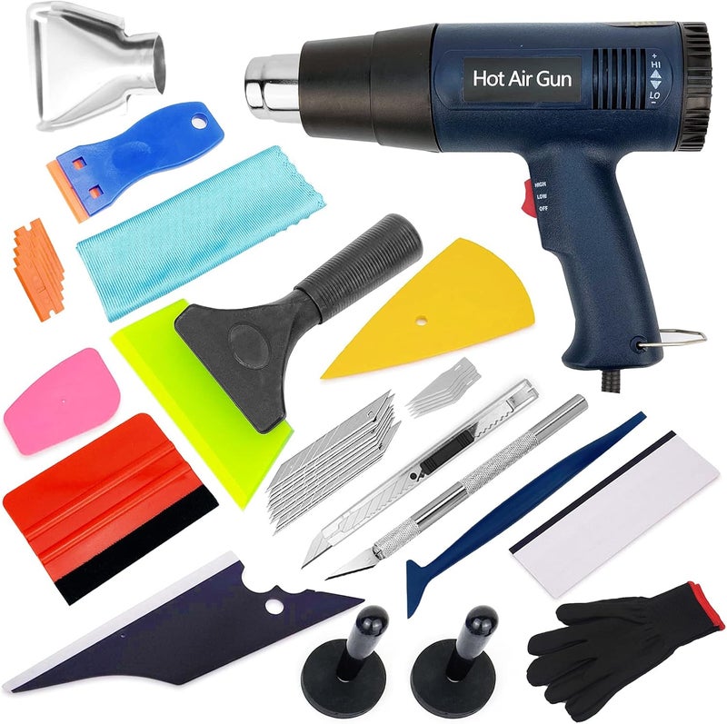 CARTINTS Car Paint Protection Vinyl Film Tool Kit, Window Tint Tools Includes Heat Gun, Squeegee, Scraper, Utility Knife, Edge Trimming Tool, Glass Wiper - Image 1